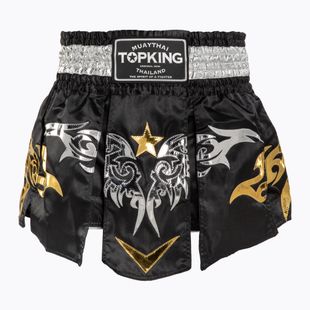 Шорти для тренувань Top King Thai Boxing black/white/gold