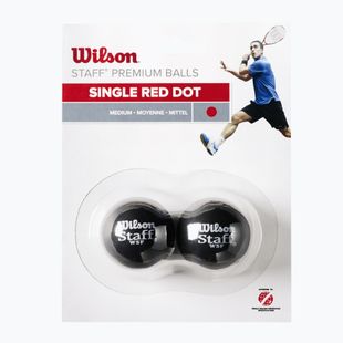 М'ячі для сквошу Wilson Staff Squash Ball Red Dot 2 шт. чорні WRT617700+
