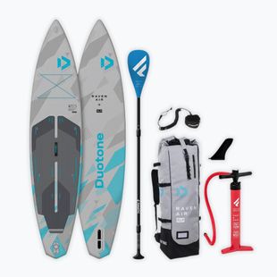 Набір дошка SUP надувна DUOTONE iSUP Raven Air SLS 12'6 2026 light grey