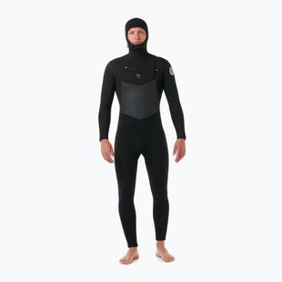 Чоловіча піна для плавання Rip Curl Dawn Patrol з капюшоном 6/4 мм на блискавці на грудях чорна