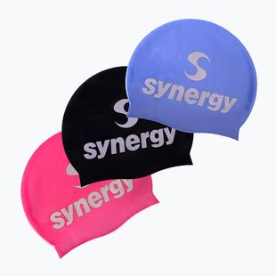 Шапочка для плавання Synergy Silicone Swim Cap 3 pcs. black/lavender/pink