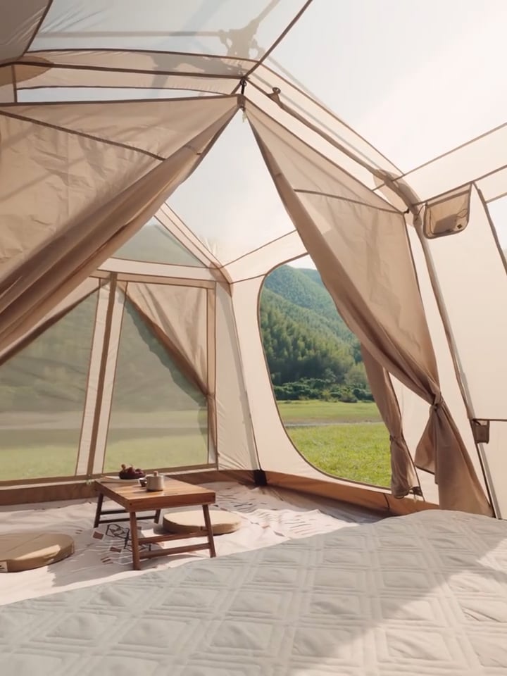 Намет кемпінговий чотиримісний Naturehike Village 13 Ridge Ultimate Edition brown/ti black