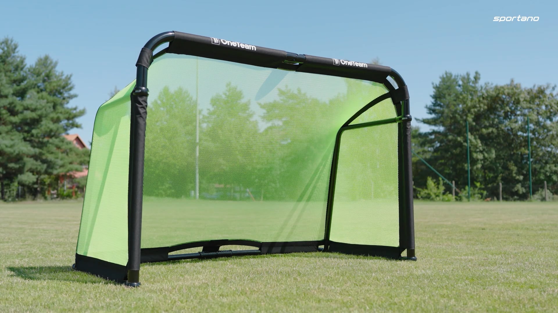 Ворота футбольні OneTeam SWIFTGOAL 180 x 120 cm foldable black/green