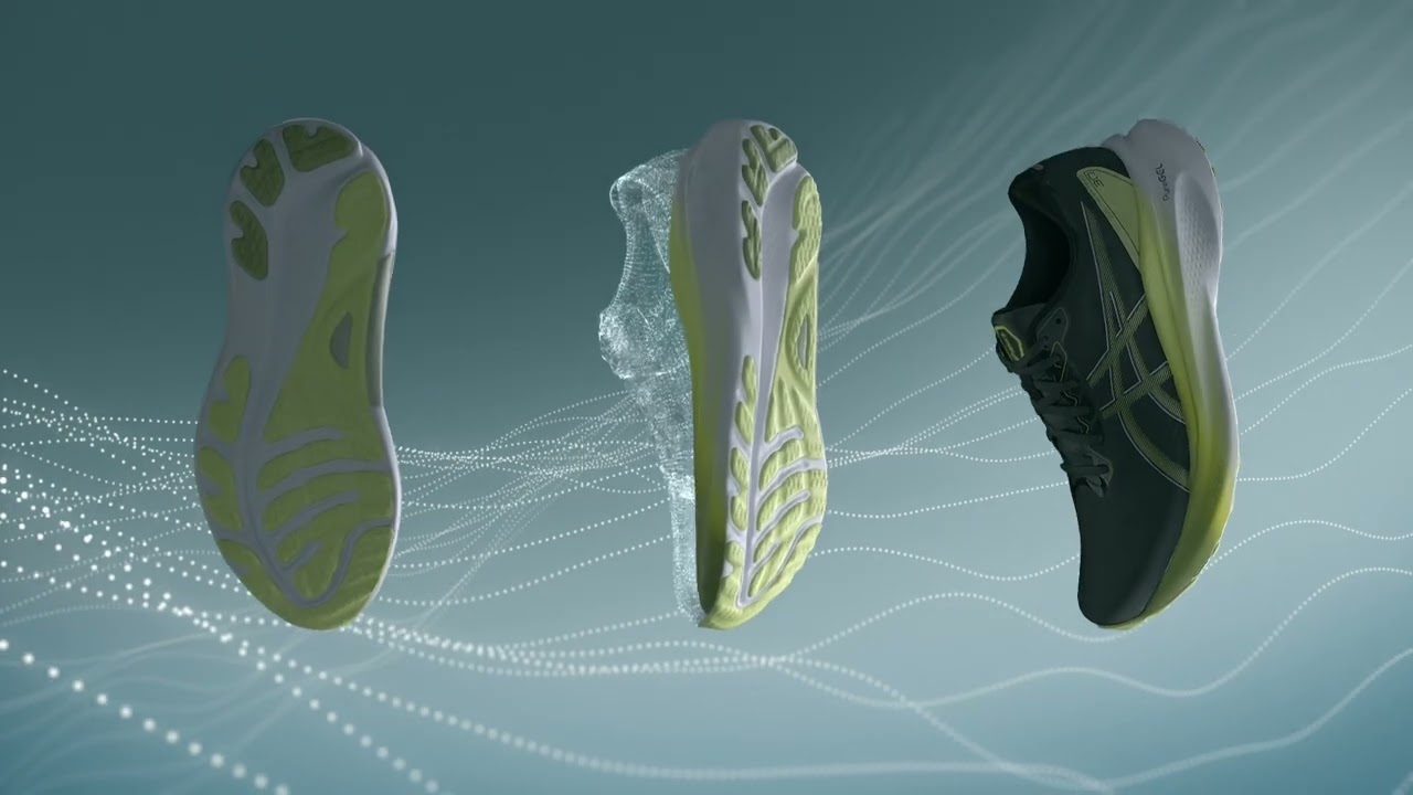 Жіночі бігові кросівки ASICS Gel-Kayano 30 синій / лаймовий зелений