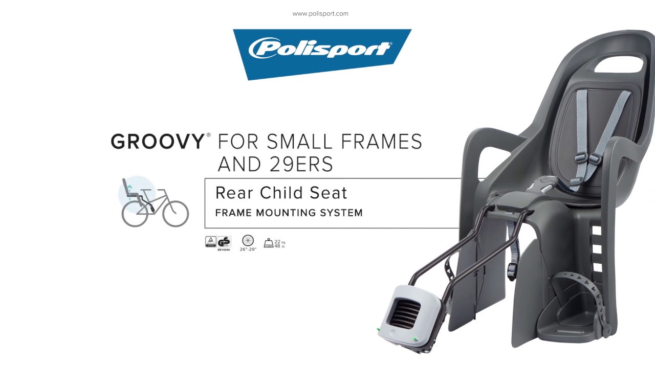 Крісло велосипедне заднє на раму Polisport Groovy Maxi FF 29 чорно-сіре FO 8406000011