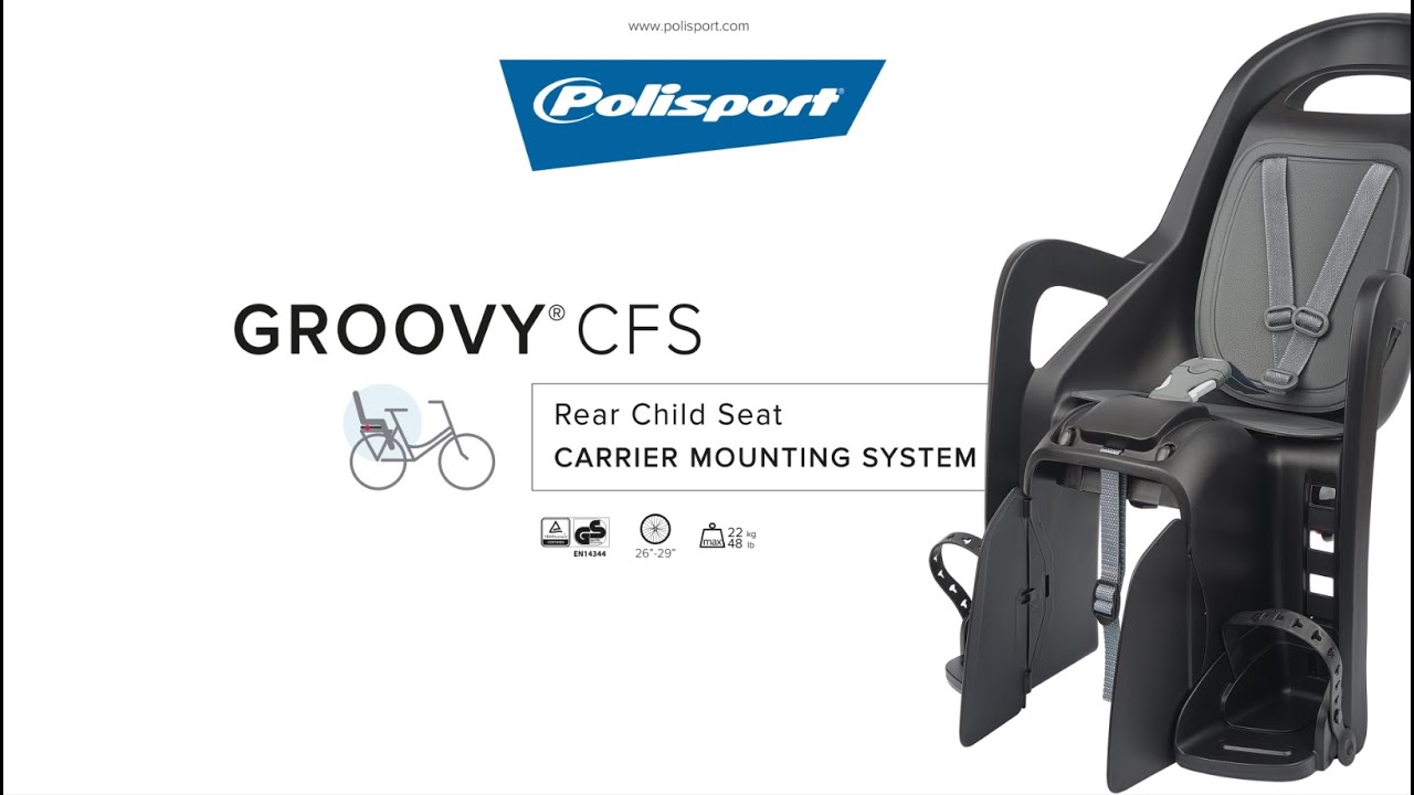 Крісло велосипедне дитяче Polisport Groovy CFS зелено-сіре FO 8406100015