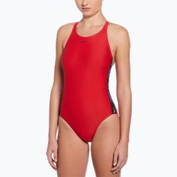 Купальник суцільний жіночий Nike Logo Tape Fastback university red