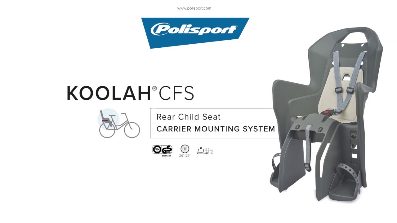 Крісло велосипедне дитяче на багажник Polisport Koolah CFS сіре FO 8631500005